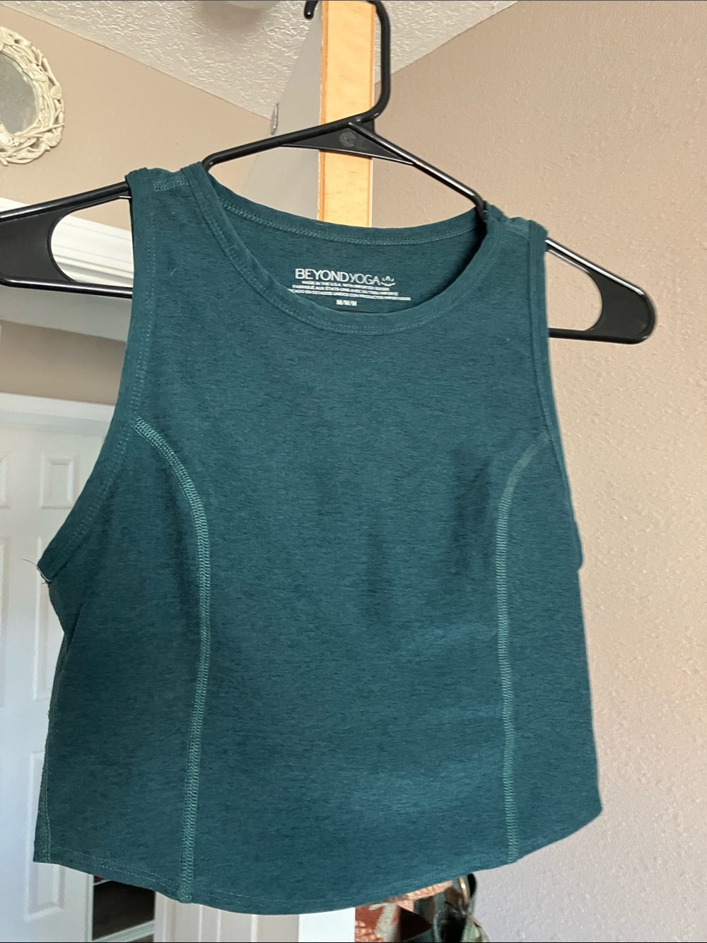Beyond Yoga Teal Green Cropped Muscle Tank